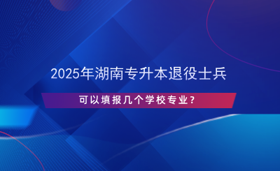 2025年湖南專升本退役士兵可以填報幾個學校專業(yè)？.png