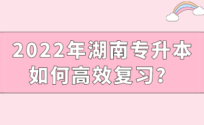 2022年湖南專升本如何高效復(fù)習？.png