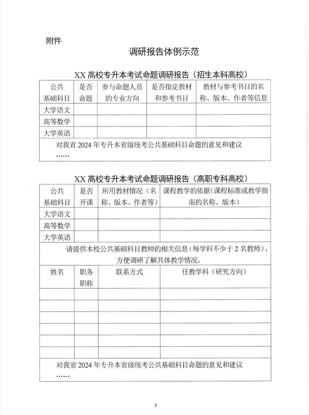 關(guān)于開(kāi)展2024年湖南省普通高等學(xué)校專升本考試命題書面調(diào)研工作的函