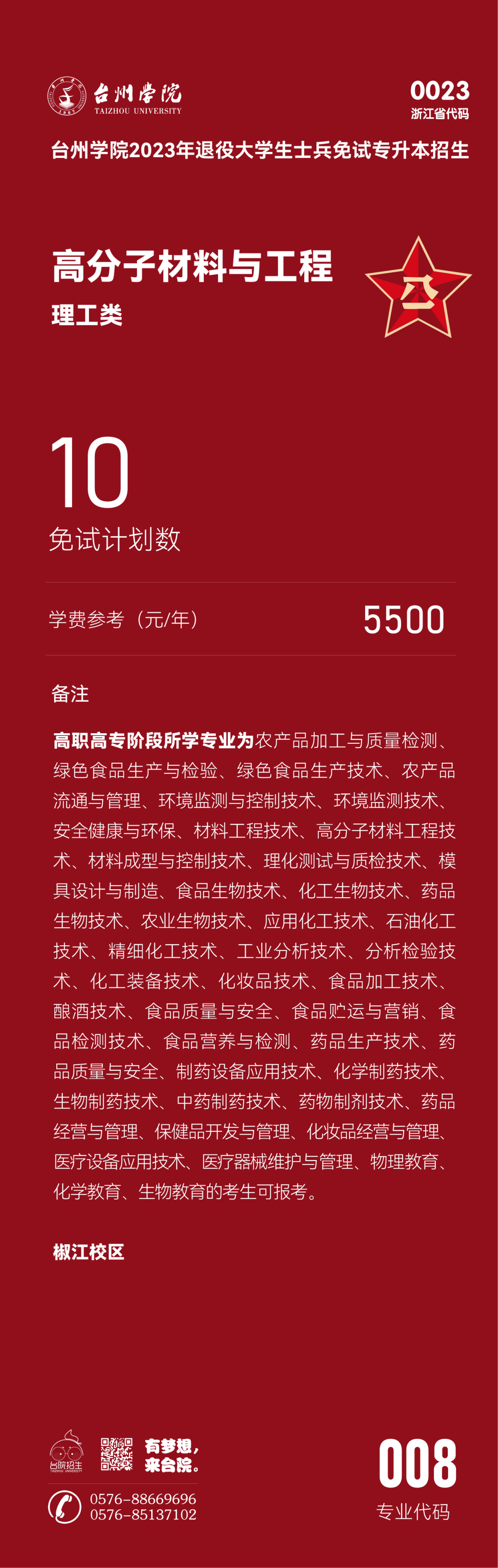 2023年臺(tái)州學(xué)院退役大學(xué)生士兵免試專升本招生簡(jiǎn)章(圖8)