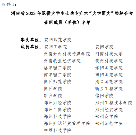 2023年河南省退役大學(xué)生士兵專升本“大學(xué)語文”類綜合考查工作方案(圖6)